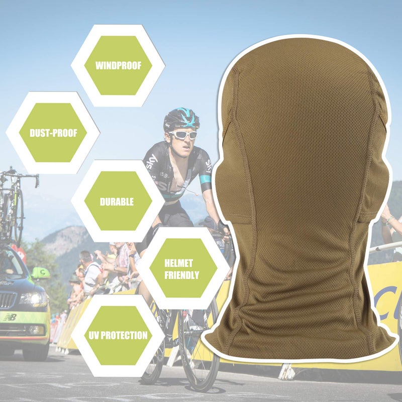 hikevalley Balaclava Face Mask Adjustable Windproof UV Protection Hood (US, Alpha, One Size, Brown) - Image 4
